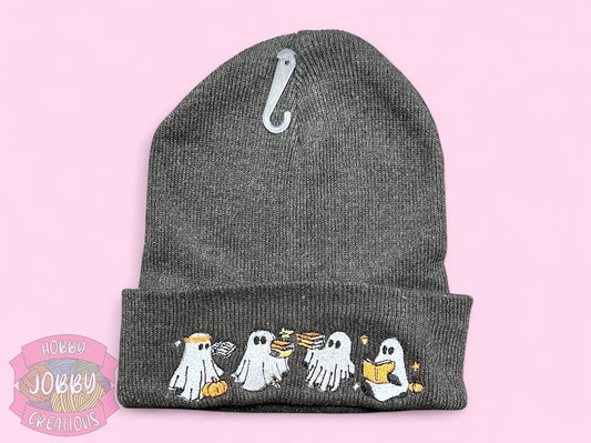 Bookish Ghosties Embroidered Beanie