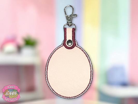 Floral Skull Embroidered Keychain