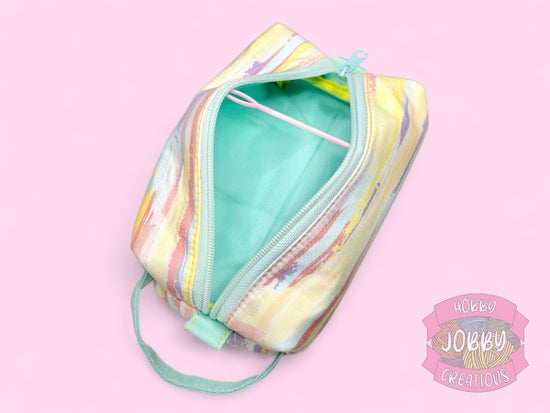 Boxy Bag (Teal w/ Pastel Brush Strokes)