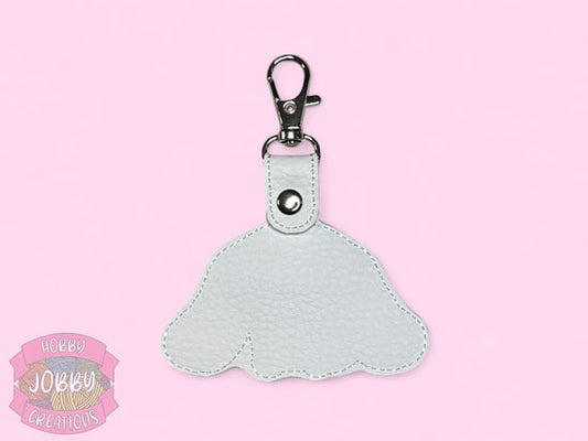 Flying Pup Friend Embroidered Keychain