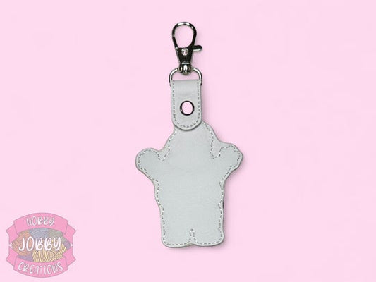 Marshmallow Guy Embroidered Keychain