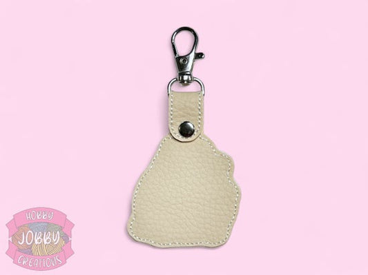 Fat Cat Embroidered Keychain