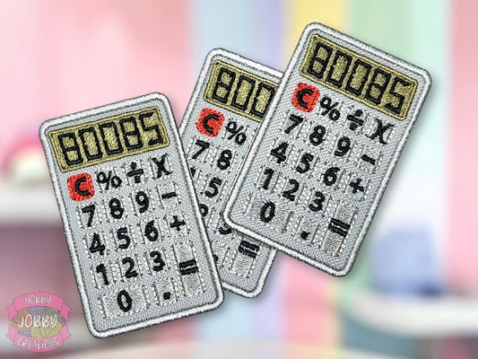 Calculator Joke Embroidered Iron-On Patch
