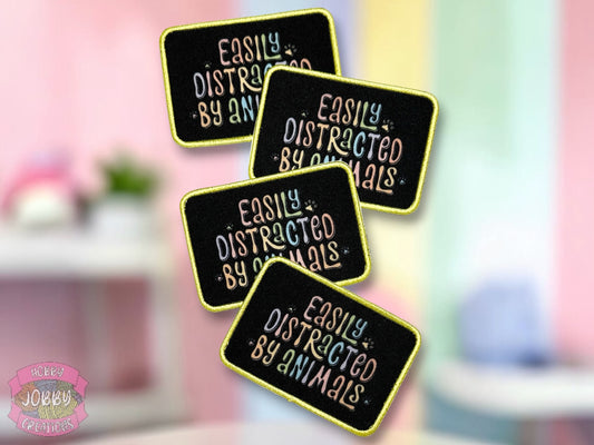 Easily Distracted By Animals Graphic Patch