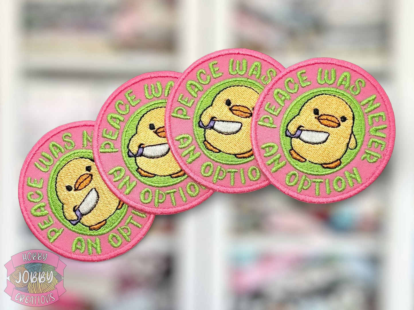 Peace Never An Option Embroidered Iron-On Patch