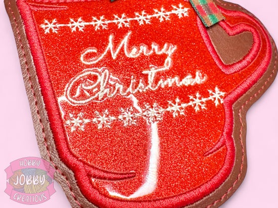 Christmas Market Mug Embroidered Ornament