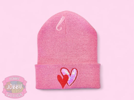 Sequin Heart Beanie
