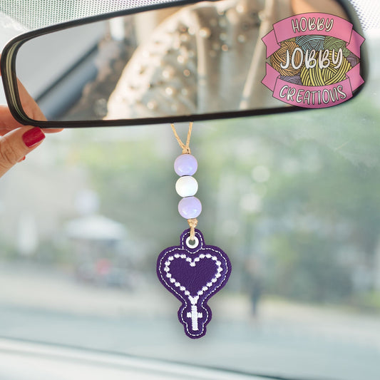 Heart Rosary Snap Tab / Eyelet Digital Embroidery Design