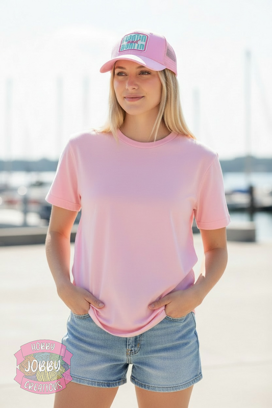 Floatin and Boatin Patch Cap (Pink w/ Teal)