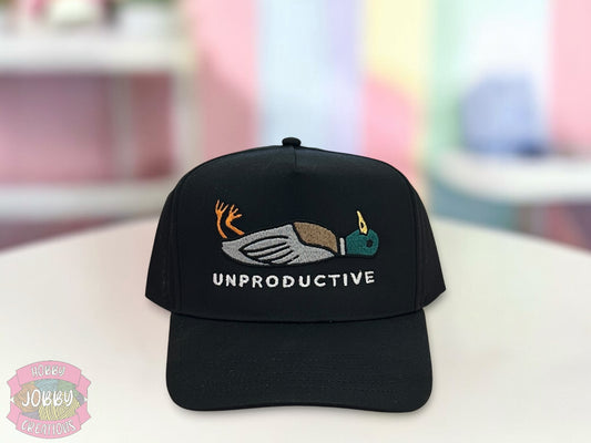 Unproductive Duck Embroidered Hat