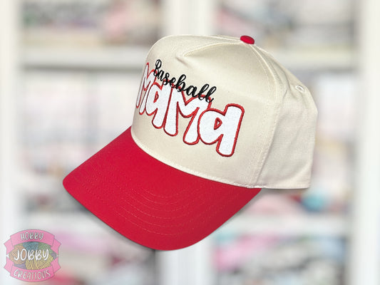 Baseball Mama Applique Embroidered Hat