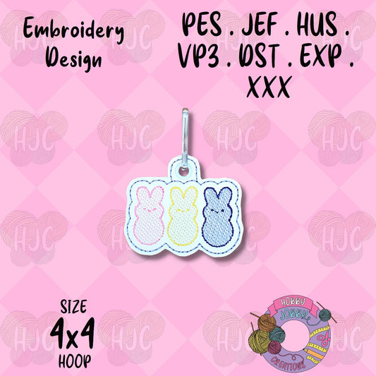 Easter Treat Trio Zipper Pull Digital Embroidery Design