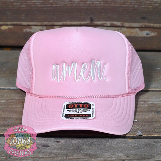 amen. Hat (Pink w/ White)
