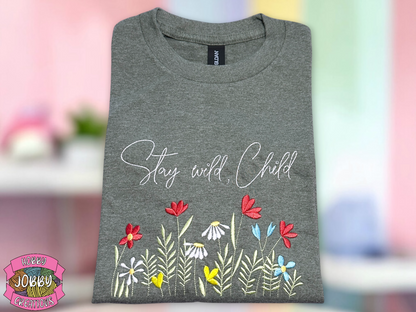 Stay Wild Child Embroidered T-Shirt