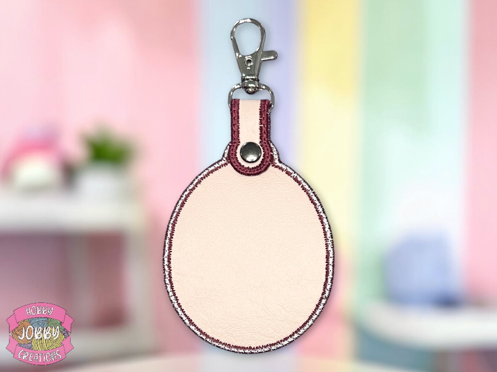Floral Skull Embroidered Keychain