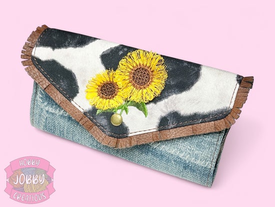 Rustic Cow Sunflower Wallet