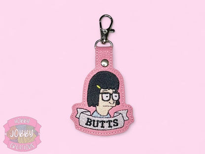 Butts Embroidered Keychain