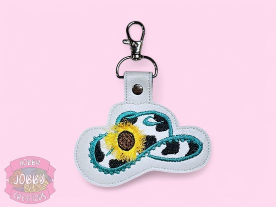Sunflower Hat Embroidered Keychain