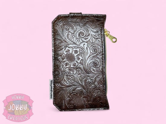 Purse Pal (Brown Floral Embossed)