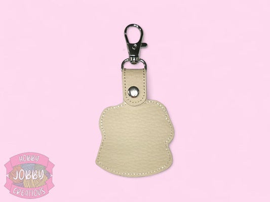 Stabby Pug Embroidered Keychain