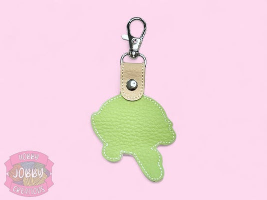 Green Puff Embroidered Keychain
