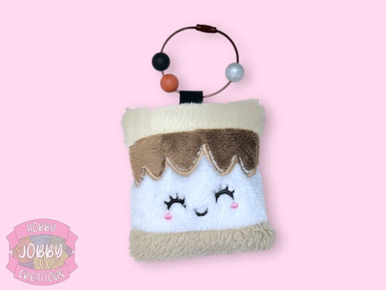 S'more Plushie Embroidered Keychain / Tag Along