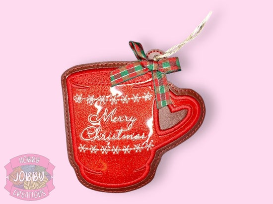 Christmas Market Mug Embroidered Ornament