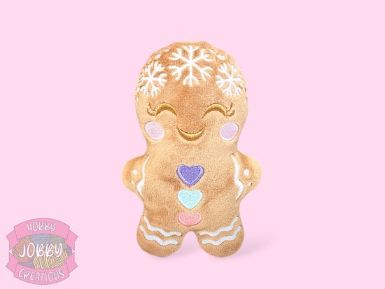 Gingerbread Person Embroidered Plushie