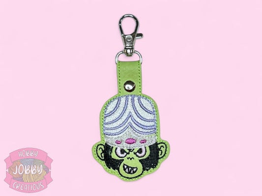 Evil Monkey Embroidered Keychain