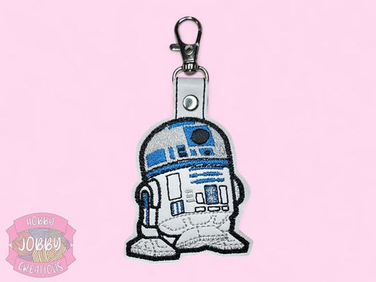Beep Boop Robot Embroidered Keychain