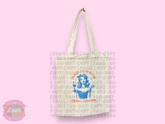 Graphic Tote (Glitter Wine Anxiety)