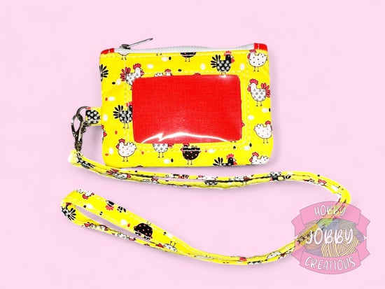 Piper ID Holder (Yellow w/ Chickens)