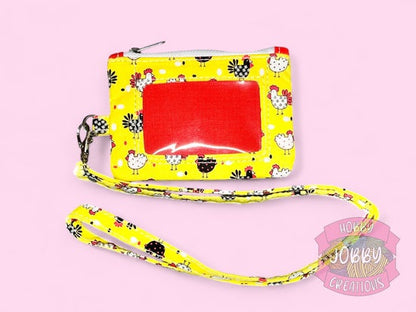 Piper ID Holder (Yellow w/ Chickens)