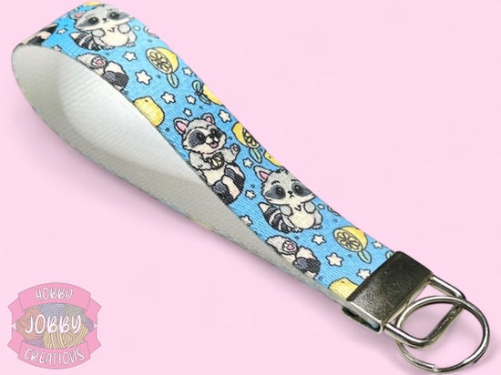 Key Fob Wristlet (Raccoon with Lemons)