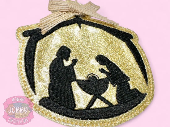 Holy Family Embroidered Christmas Ornament