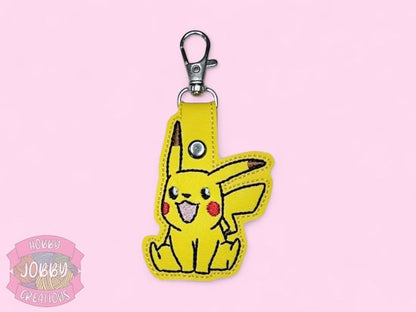 Electric Mouse Embroidered Keychain