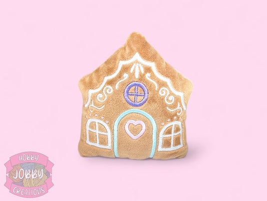Gingerbread House Embroidered Plushie