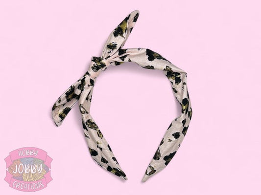 Bowed Headband (Pink Leopard)