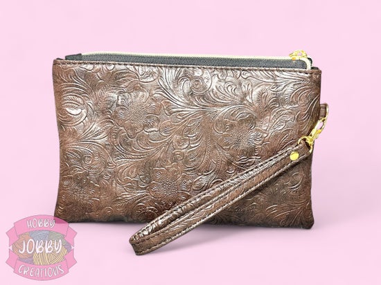 Wristlet Bag (Brown Embossed)