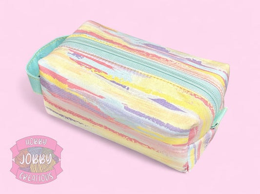 Boxy Bag (Teal w/ Pastel Brush Strokes)