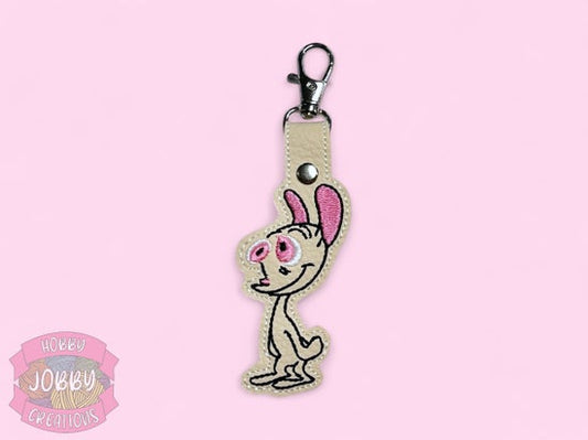 Angry Dog Embroidered Keychain