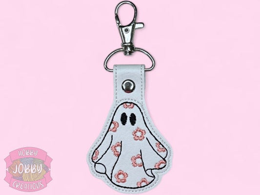 Floral Ghost Embroidered Keychain