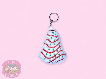 Christmas Tree Treat Embroidered Plushie Keychain
