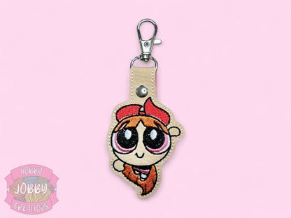 Red Puff Embroidered Keychain
