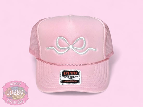 3D Puff Bow Embroidered Hat