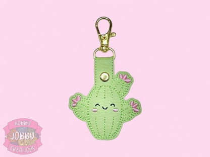 Cute Cactus Embroidered Keychain