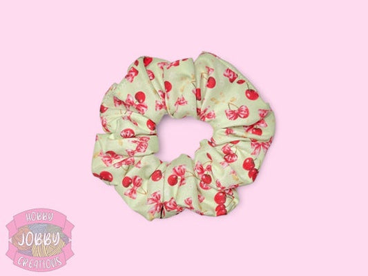 Scrunchie (Cherries and Bows w/ Green)