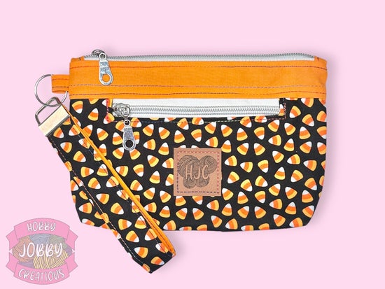 Candy Corn Wristlet Bag