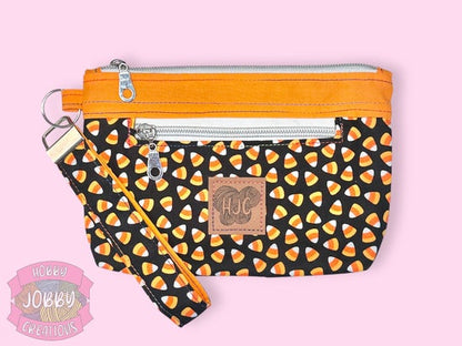 Candy Corn Wristlet Bag