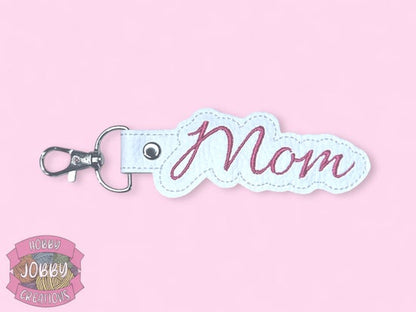 Mom Embroidered Keychain